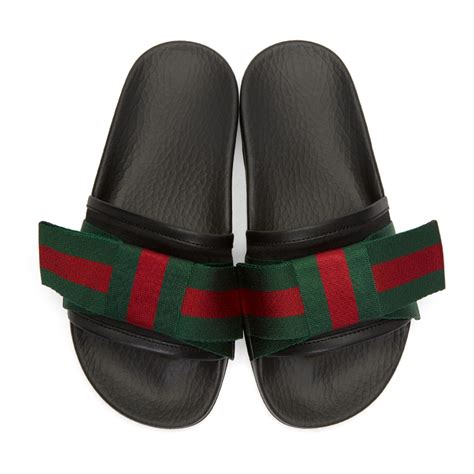 gucci bow sliders|Gucci ladies slides.